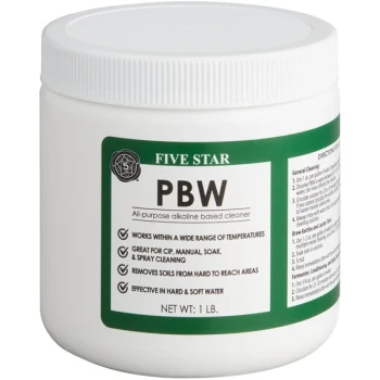 Five Star Chemicals 26-PBW-FS01-12 PBW Non-Caustic Alkaline Brewery Cleaning Powder 1 lb. - 12/Case