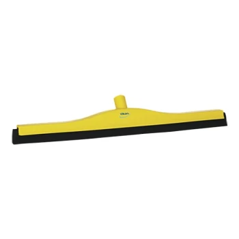 Vikan 77546 23 5/8" Yellow Double Foam Rubber Floor Squeegee with Plastic Frame