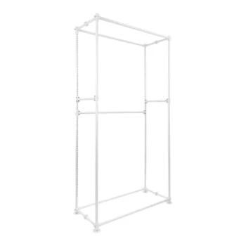 Econoco Pipeline 48" x 20" x 95 3/8" Gloss White Metal Freestanding Merchandising Unit
