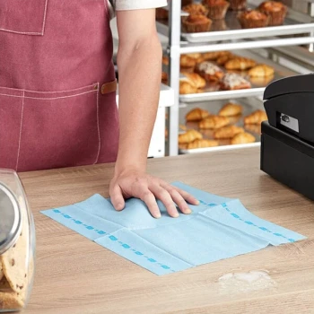 Tork 12" x 15" Blue Odor-Resistant Food Service Wiper W8 - 200/Case