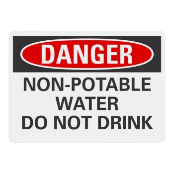 Lavex 10" x 7" Engineer-Grade Reflective Aluminum "Danger / Non-Potable Water / Do Not Drink" Safety Sign
