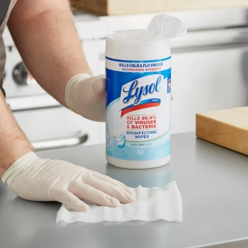 Lysol 80-Count Linen Scent Disinfecting Wipes - 6/Case