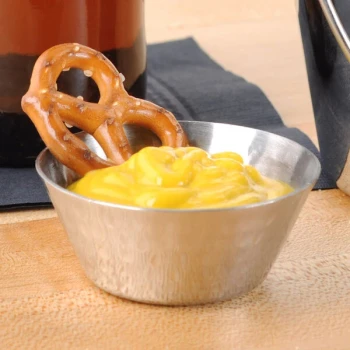 American Metalcraft HAMSC3 1.5 oz. Hammered Stainless Steel Round Sauce Cup - 12/Case