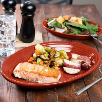 Fiesta® Dinnerware from Steelite International HL458326 Scarlet 13 5/8" x 9 1/2" Oval Large China Platter - 12/Case
