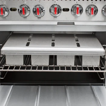 Chicago Metallic 44695 4-Strap Glazed Aluminized Steel Pullman Pan Nested Cover - 13 inch x 4 inch x 1 1/2 inch