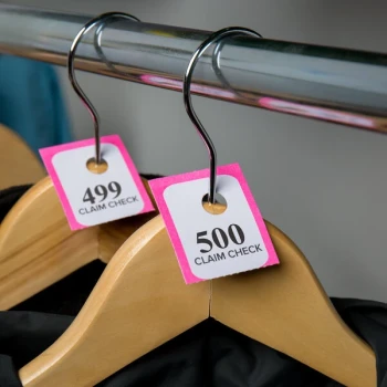 Choice Pink 3 Part Paper Coat Room Check Tickets - 500/Box