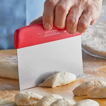 Dexter-Russell 17303R Sani-Safe 6" x 4 5/8" High Carbon Stainless Steel Dough Cutter / Bench Scraper with Red Handle