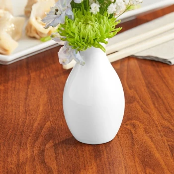 Acopa 3 3/4" Bright White Porcelain Jug Bud Vase - 12/Case