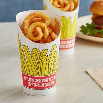 Choice Large 16 oz. Paper Scoop Cup with Fry Design - 1,000/Case