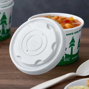 EcoChoice 8 oz. PLA Compostable Plastic Food Cup Vented Lid - 500/Case