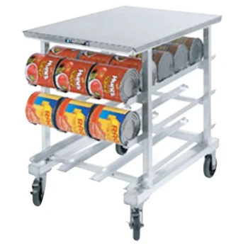 Lakeside 338 Aluminum Mobile #10 Can Rack with Polyethylene Top - 41" High