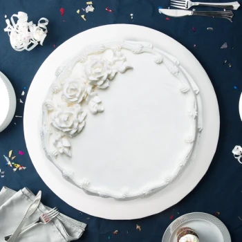 Enjay 1/2-20RW12 20" Fold-Under 1/2" Thick White Round Cake Drum