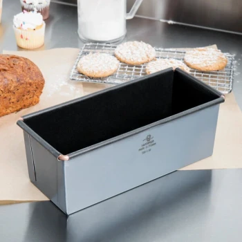 Matfer Bourgeat 341604 Exopan Steel 0.77 lb. Non-Stick Bread Loaf Pan - 8 inch x 3 inch x 3 inch