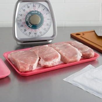 CKF 88069 (#16S) Rose Foam Meat Tray 11 3/4" x 7 1/2" x 5/8" - 250/Case