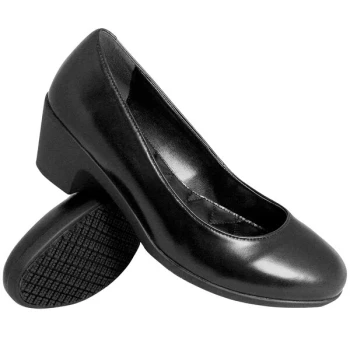 Genuine Grip® 8400 Women's Size 10 Medium Width Black Water-Resistant Soft Toe Non-Slip Dress Shoe