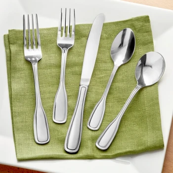 Acopa Saxton 18/0 Stainless Steel Heavy Weight Flatware Set with Service for 12 - 60/Pack