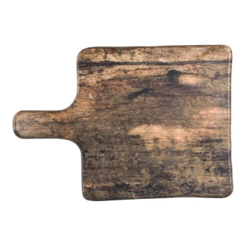 Delfin Barnwood by Steelite International 10" x 10" Faux Wood Melamine Serving Board with 4" Handle