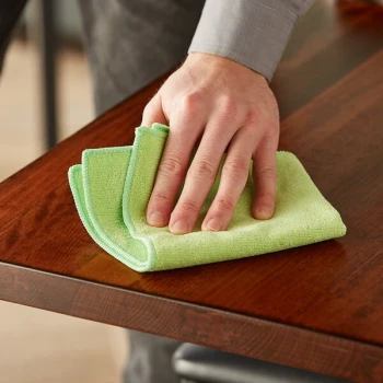 Advantage Supplies 12" x 12" Green Microfiber General Purpose Cloth - 12/Case