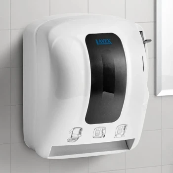 Lavex White Lever-Activated Paper Towel Dispenser
