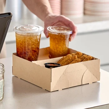 Southern Champion ChampTray 4-Cup 16-32 oz. Heavy Weight Kraft Drink Carrier - 225/Case