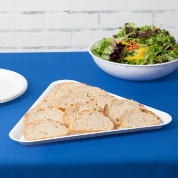 Fineline 3561-WH Platter Pleasers 16" White Plastic Triangular Tray - 20/Case