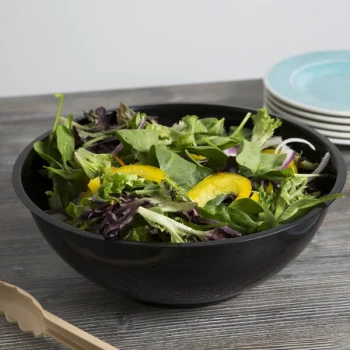 Fineline ReForm 160 oz. Black Microwavable Plastic Catering Bowl - 25/Case