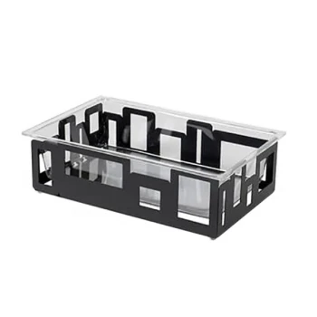 Rosseto SM113 21" x 13" Black Matte Steel Ice Housing with Clear Acrylic Insert