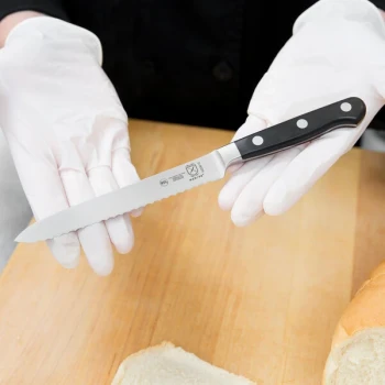 Mercer Culinary M23610 Renaissance® 5" Forged Riveted Tomato Knife with Serrated / Wavy Edge