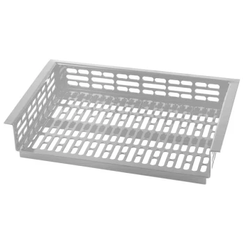 TableCraft CW1064BK Simple Solutions 21 1/4" x 13 5/8" x 3" Brushed Aluminum Perforated Single Cold Well Drop-In Template