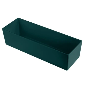TableCraft CW5010HGN Simple Solutions 1/2 Size Long Hunter Green Cast Aluminum Deep Straight Sided Bowl - 5" Deep