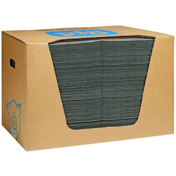 New Pig MAT240 20" x 15" Absorbent Heavy Weight Mat Pads with Dispenser Box - 100/Pack