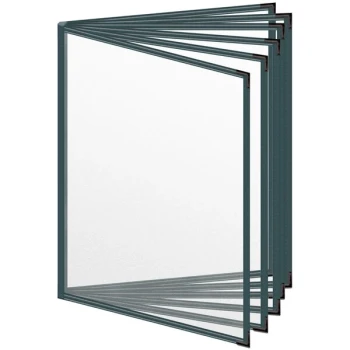 H. Risch, Inc. TE-12V Deluxe Sewn 8 1/2" x 11" Green 12 View Vinyl Menu Cover with Black Smooth Corners and Matte Finish