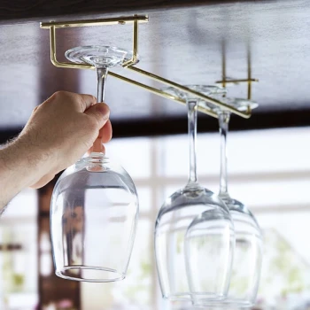 Regency 16" Brass Plated Glass Hanger Rack