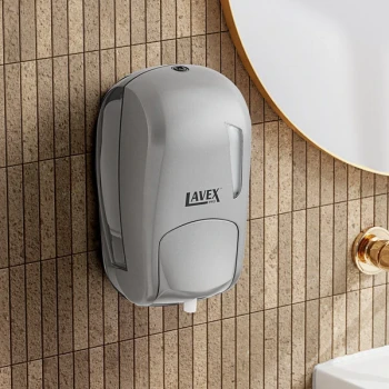 Lavex Pro 34 fl. oz. (1,000 mL) Titanium Manual Foam Soap / Sanitizer Dispenser