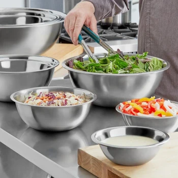 Choice Standard Stainless Steel Mixing Bowl Set - 10/Set