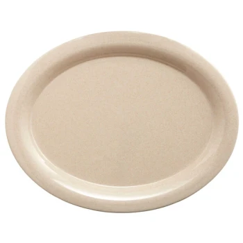 GET BAM-1950 BambooMel 9 3/4" x 7 1/4" Oval Platter - 24/Case
