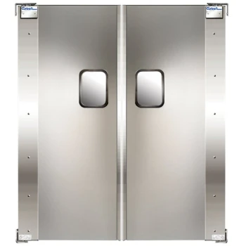 Curtron Service-Pro Series 20 Double Aluminum Swinging Traffic Door - 60" x 84" Door Opening