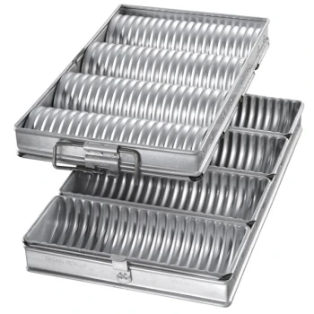 Chicago Metallic 48514 Glazed Aluminized Steel Crimped Round 4 Loaf Bread Pan Set