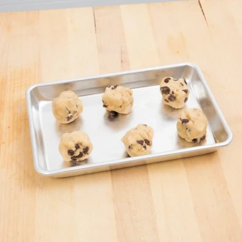 Chicago Metallic 41800 Eighth Size 16 Gauge 6 7/16 inch x 9 7/16 inch Curled Rim, No Wire Aluminum Sheet Pan