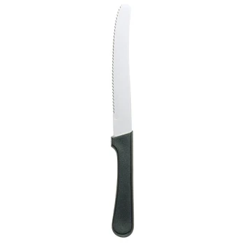 Walco from Steelite International WL790527 4 5/8" Stainless Steel Serrated Round Tip Steak Knife with Polypropylene Handle - 24/Case