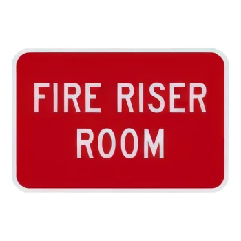 Lavex 18" x 12" Engineer-Grade Reflective Aluminum "Fire Riser Room" Safety Sign