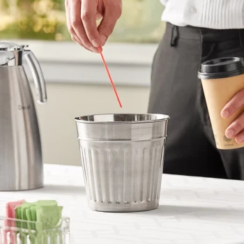 American Metalcraft OSCAR3 66 oz. Mini Stainless Steel Round Trash Can