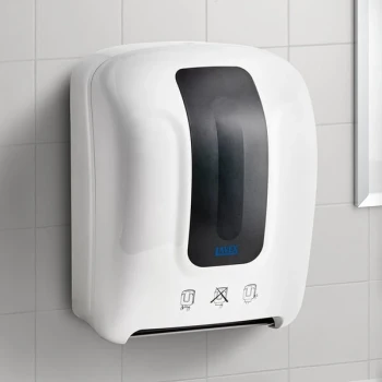 Lavex White Manual Pull-Activated Paper Towel Dispenser