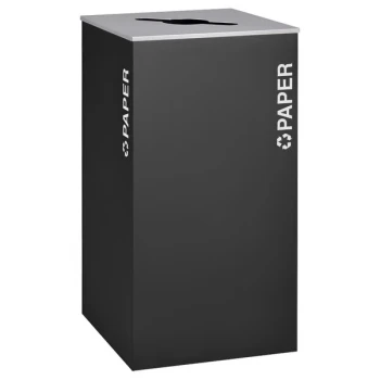 Ex-Cell Kaiser RC-KD36-P BLX Kaleidoscope XL Series Black Texture Square 36 Gallon Customizable Paper Receptacle