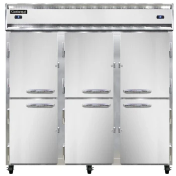 Continental Refrigerator 3RFFNHD 78" Half Door Dual Temperature Reach-In Refrigerator / Freezer / Freezer - 68 cu. ft.
