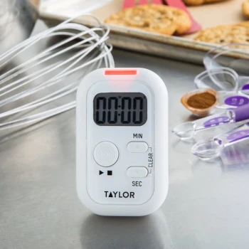 Taylor 5879 Digital 100 Minute Kitchen Timer with Flashing Light and Vibration