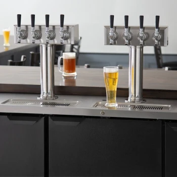 Beverage-Air DD78HC-1-B-ALT-144-WINE (2) Four Tap Kegerator Wine Dispenser with Right Side Compressor - Black, (4) 1/2 Keg Capacity