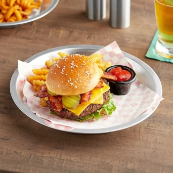 Choice 10" x 1 1/4" Aluminum Serving Platter