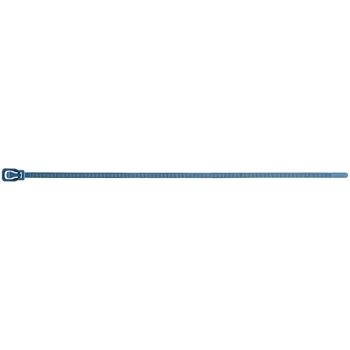 Retyz Metal Detectable EveryTie Blue 12" 50 lb. Tensile Strength (222N) 4.8 mm Strap Width Releasable / Reusable Cable Ties EVT-M12BL-TA - 100/Pack