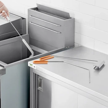 Fryclone 3-Piece Commercial Deep Fryer Cleaning Kit with Clean Out Rod, Crumb Scoop, and L-Tip Brush